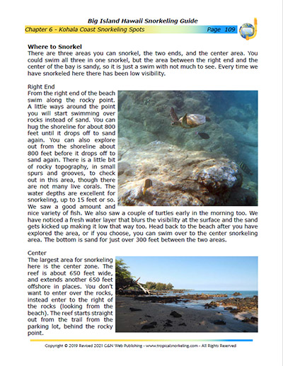 Big Island Hawaii Snorkeling Guide eBook Sample Page 3