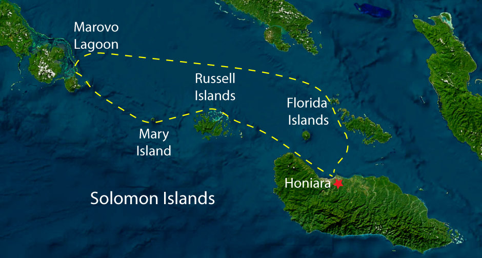 Solomon Islands Liveaboard Snorkeling Trip Map 2