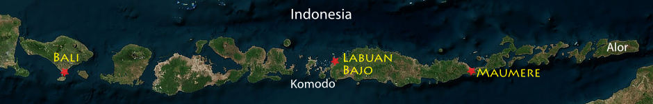 Alor and Komodo Liveaboard Snorkeling Trip Map