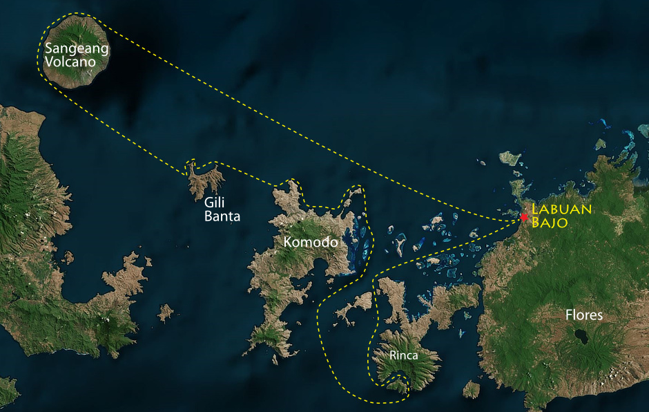Ultimate Komodo Liveaboard Snorkeling Trip Detail Map