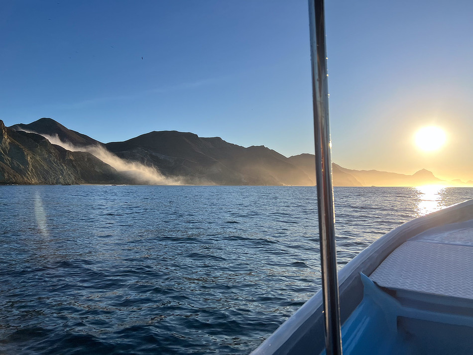 Mexico shoreline from a small boat