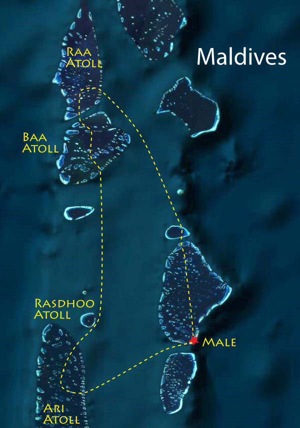 Maldives Manta Research Snorkeling Trip Map