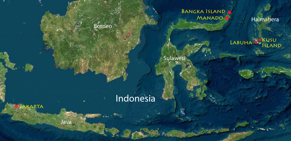 Bangka Island and Halmahera Snorkeling Trip Map