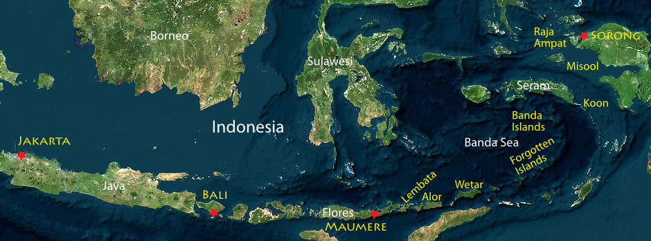 Raja Ampat Banda Sea and Alor Snorkeling Trip Map