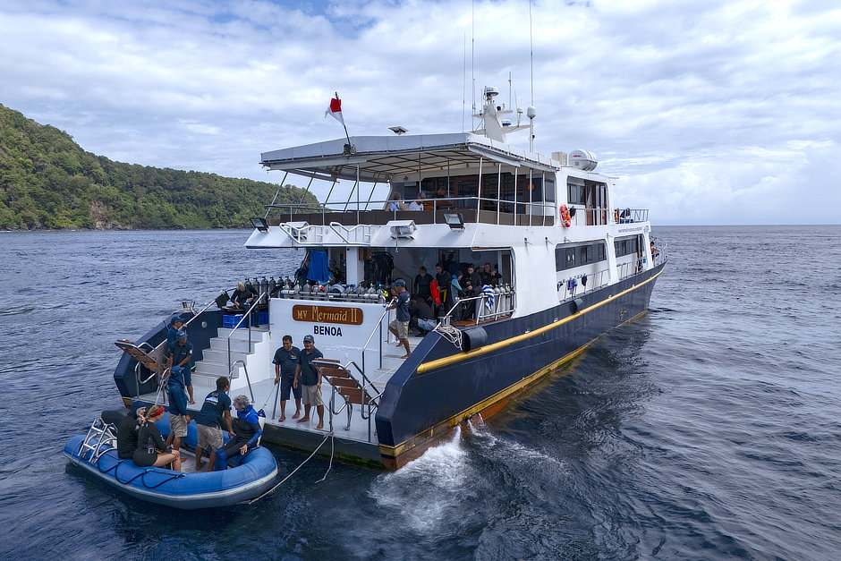Stern of Mermaid II Liveaboard