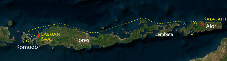 Komodo and Alor Snorkeling Trip Detail Map