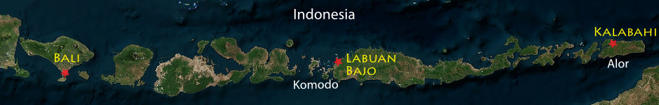 Komodo and Alor Liveaboard Snorkeling Trip Map