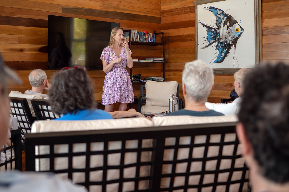 Emma giving freediving lecture