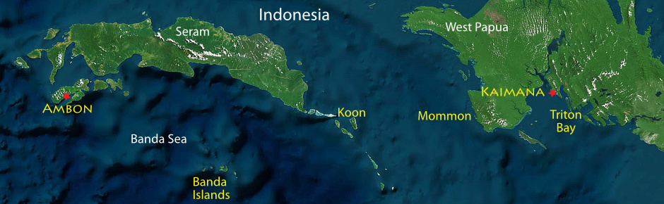 Banda Islands and Triton Bay snorkeling trip detail map