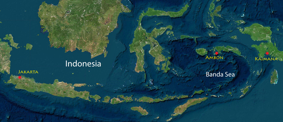Banda Islands and Triton Bay snorkeling trip main map